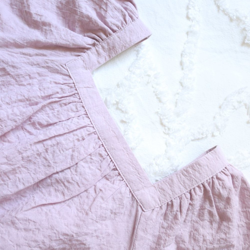 A New Day | Romantic Boho Linen Puff Balloon Short Sleeve Square Neck Summer Top - Picture 11 of 11